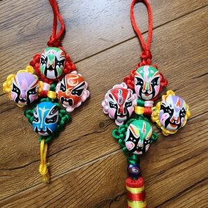 Oriental Chinese Opera Mask Woven Wall Decor